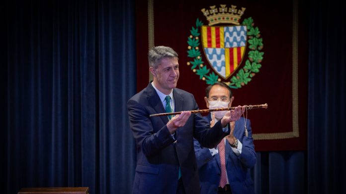 El alcalde de Badalona, Xavier García Albiol, en su toma de posesión.