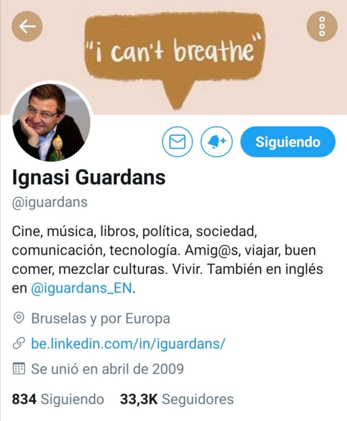 Vista del perfil de Ignasi Guardans en Twitter.