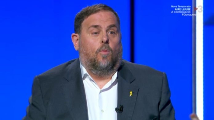 Un momento de la entrevista a Oriol Junqueras en TV3.