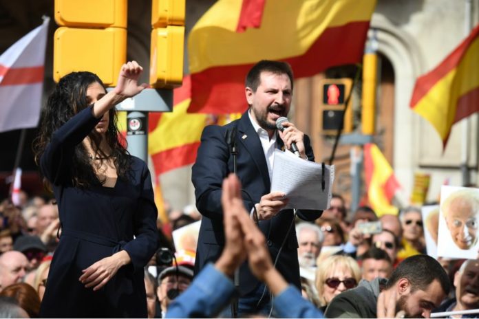 Miguel Martínez Velasco en una manifestación organizada por la Plataforma Tabarnia.