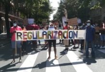 Manifestación en favor de la regularización de inmigrantes en España.