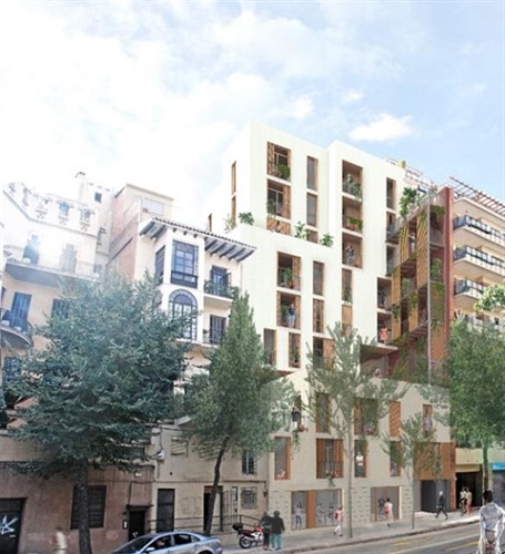 Edificio ubicado en la avenida Vallcarca de Barcelona.