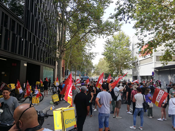 Trabajadores concentrados durante la huelga del pasado 27 de septiembre. Foto: Europa Press.
