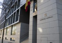 Fachada del edificio de la Audiencia Nacional, en Madrid.