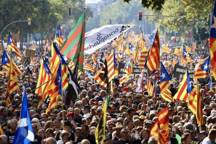 Separatistas en la Diada de 2022 en Barcelona.