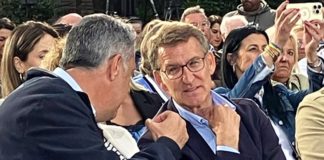 Xavier García Albiol junto al líder del PP nacional, Alberto Núñez Feijóo, durante la pasada campaña electoral.