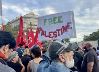 Una de las movilizaciones celebrada en Barcelona contra Israel y a favor de los palestinos y Hamás.