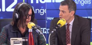 La periodista de La Ser Ángels Barceló y el presidente del Gobierno, Pedro Sánchez (Cadena Ser).
