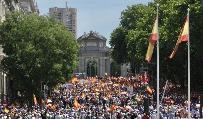 Manifestación celebrada en Madrid contra el Gobierno de Pedro Sánchez el pasado invierno