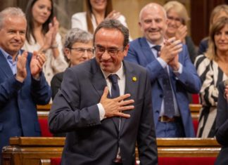 Josep Rull tras ser elegido nuevo presidente del Parlament (Junts).