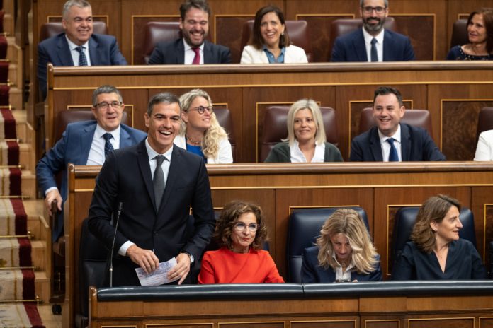 El presidente del Gobierno, Pedro Sánchez, en el Congreso.