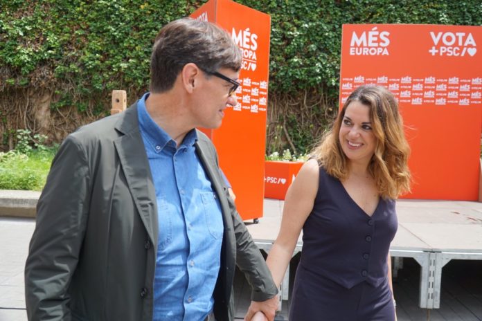 Salvador Illa y la eurodiputada Laura Ballarín.