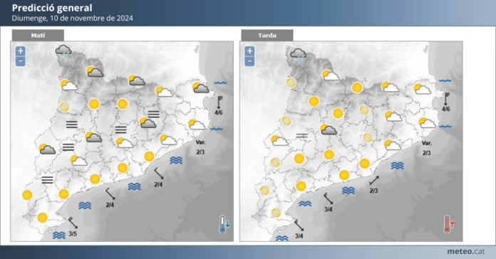 Mapas del tiempo de Meteocat para este domingo 10 de noviembre