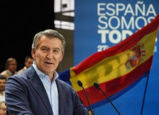 El líder del PP, Alberto Núñez Feijóo, en unas jornadas del partido celebradas en Valladolid.