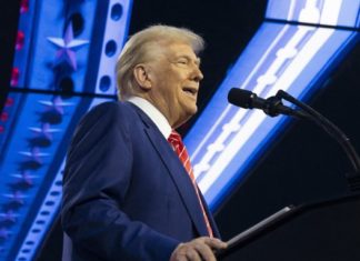 El presidente de los EEUU, Donald Trump, durante un acto político.
