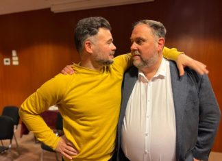 Gabriel Rufián y Oriol Junqueras.