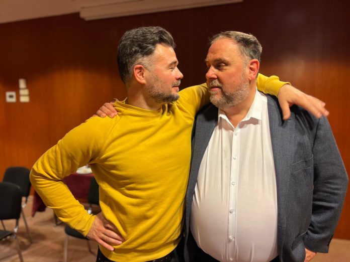 Gabriel Rufián y Oriol Junqueras.
