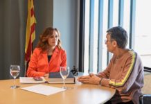 La ministra de Sanidad, Mónica Garcia (izquierda) y la consellera de Salut, Olga Pané, se han reunido este viernes en Barcelona.