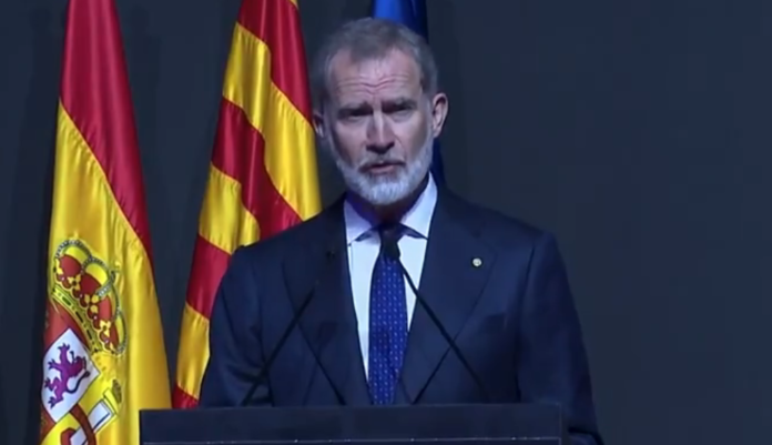 Felipe VI manda un mensaje de apoyo a Ucrania desde Barcelona en el MWC