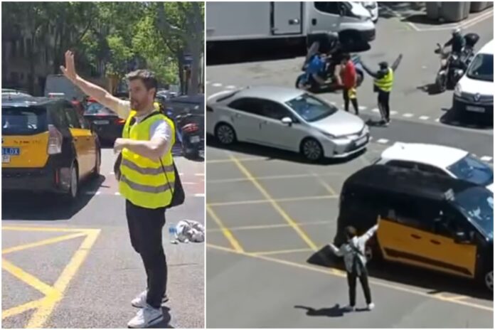 Un profesor de OT dirige el tráfico durante el apagón