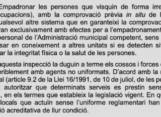 Vista de la medida 3 del Decàleg per garantir l'empadronament a Catalunya, aprobado por la Conselleria de Igualdad y Feminismos en octubre de 2024.