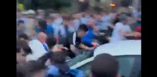 Captura de pantalla del momento del atropello masivo en las inmediaciones del RCDE Stadium.