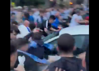 Captura de pantalla del momento del atropello masivo en las inmediaciones del RCDE Stadium.