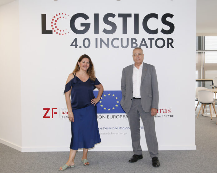 Blanca Sorigué y Pere Navarro durante la celebración del aniversario de la Incubadora Logística 4.0.