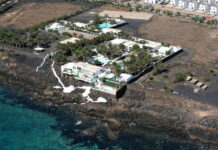 Vista aérea del palacio real de La Mareta, en Lanzarote.