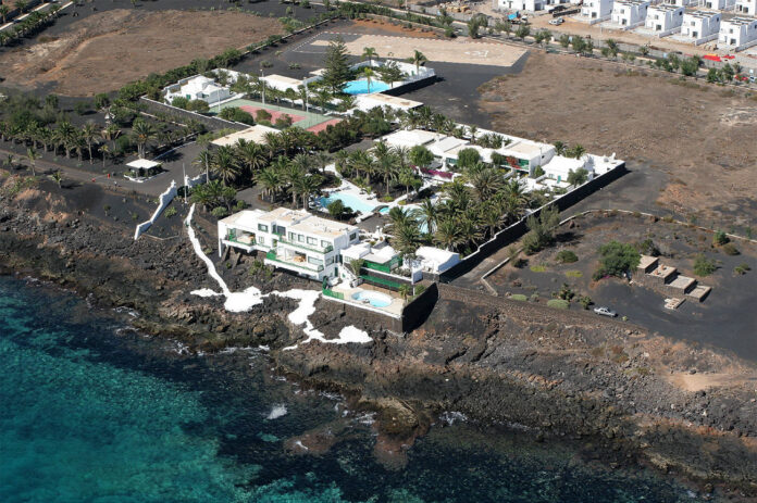 Vista aérea del palacio real de La Mareta, en Lanzarote.