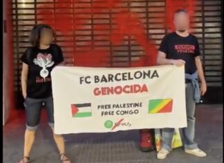 Los vándalos de la Sagrada Familia atacan la tienda del Barça