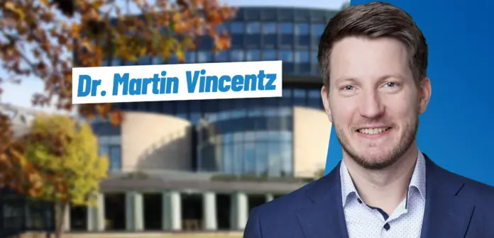 Cartel electoral del candidato de AfD en Renania del Norte-Westfalia, Martin Vincentz.