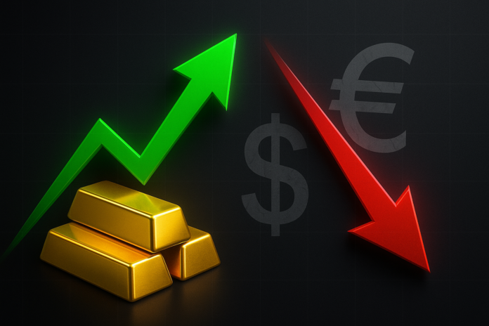 Oro y bolsas suben, pero las monedas pierden poder