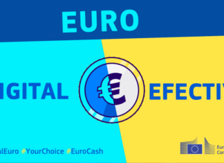 Infografía de la Comisión Europea que compara el euro digital con el euro en efectivo.