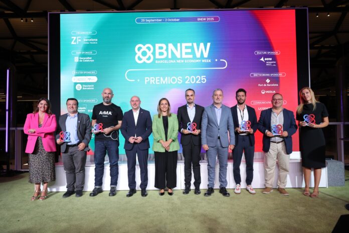 Un momento de la entrega de los premios de la BNEW 2025 a las mejores startups.