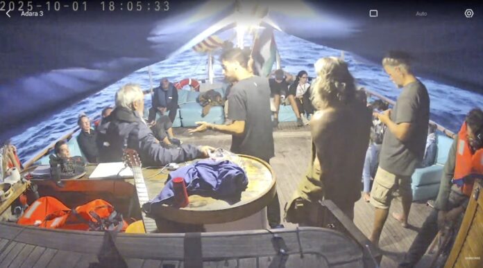 Vista de una de las embarcaciones que componen la Flotilla de Gaza.
