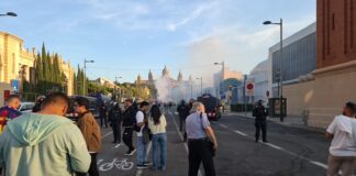 Enfrentamientos en Montjuic en la previa BARÇA - PSG