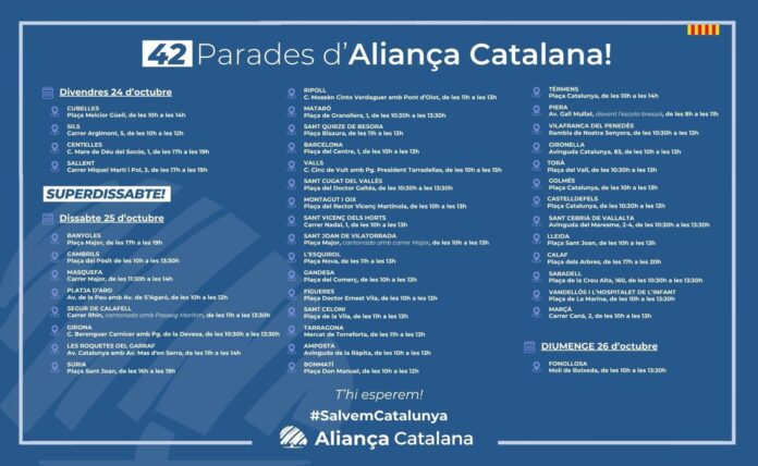 Aliança Catalana celebrará este fin de semana su primer 'Superdissabte!'.