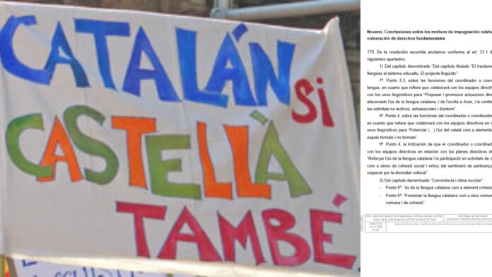 El TSJC frena el plan escolar solo en catalán de la Generalitat