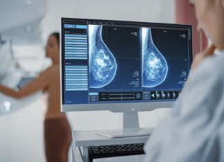 Vista de una mamografía.