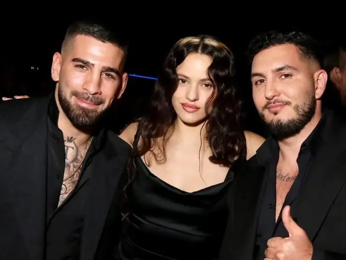 Rosalía, Ilia Topuria y Omar Montes