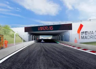 Santander será Founding Partner del Fórmula 1 Tag Heuer Gran Premio de España 2026 Simulación del nuevo circuito urbano de Fórmula 1 de Madrid a su paso por IFEMA