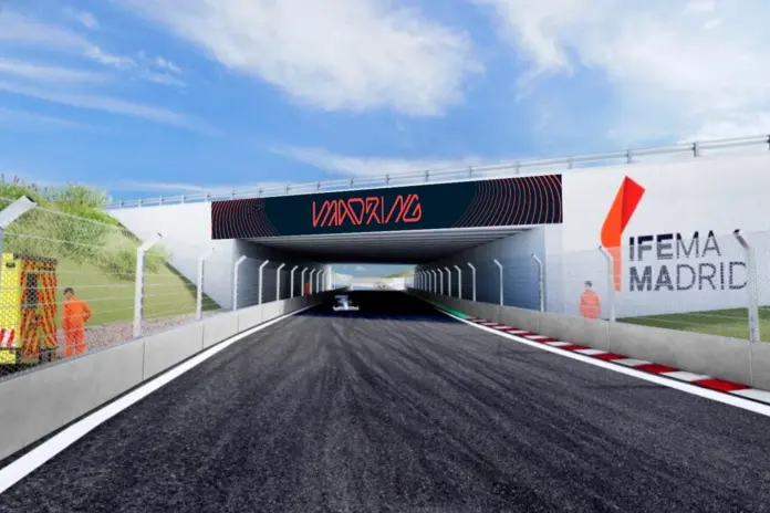 Simulación del nuevo circuito urbano de Fórmula 1 de Madrid a su paso por IFEMA