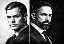 Ilustración con los rostros de Pedro Sánchez y Santiago Abascal.