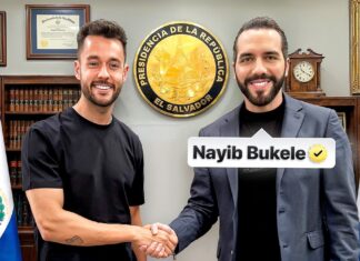 El youtuber español The Grefg y el presidente de El Salvador, Najib Bukele.