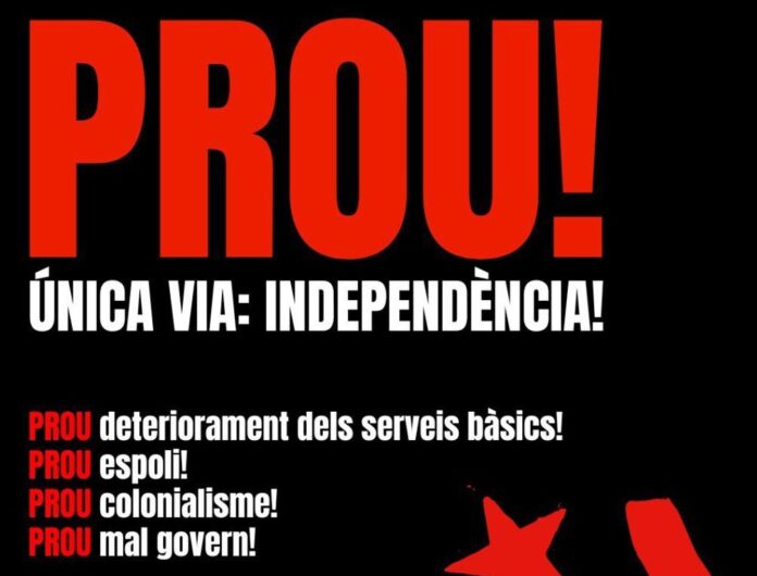 Cartel anunciador de la manifestación convocada por ANC y Consell de la República aprovechando el caos de Rodalies.