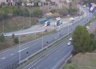 La AP-7 a la altura del peaje de Martorell.