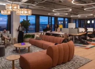 Interior de una de las oficinas centrales de Amazon en Puget Sound.