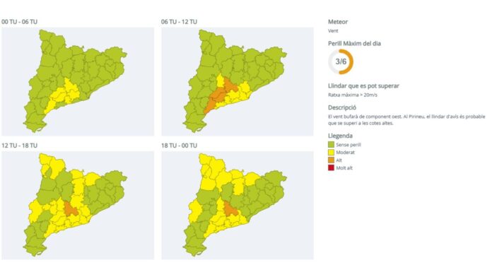 Un episodio de viento intenso mantiene activada la alerta del plan VENTCAT en el litoral y prelitoral central y de Tarragona.