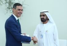 Pedro Sánchez junto al Jeque Mohammed bin Rashid Al Maktoum.